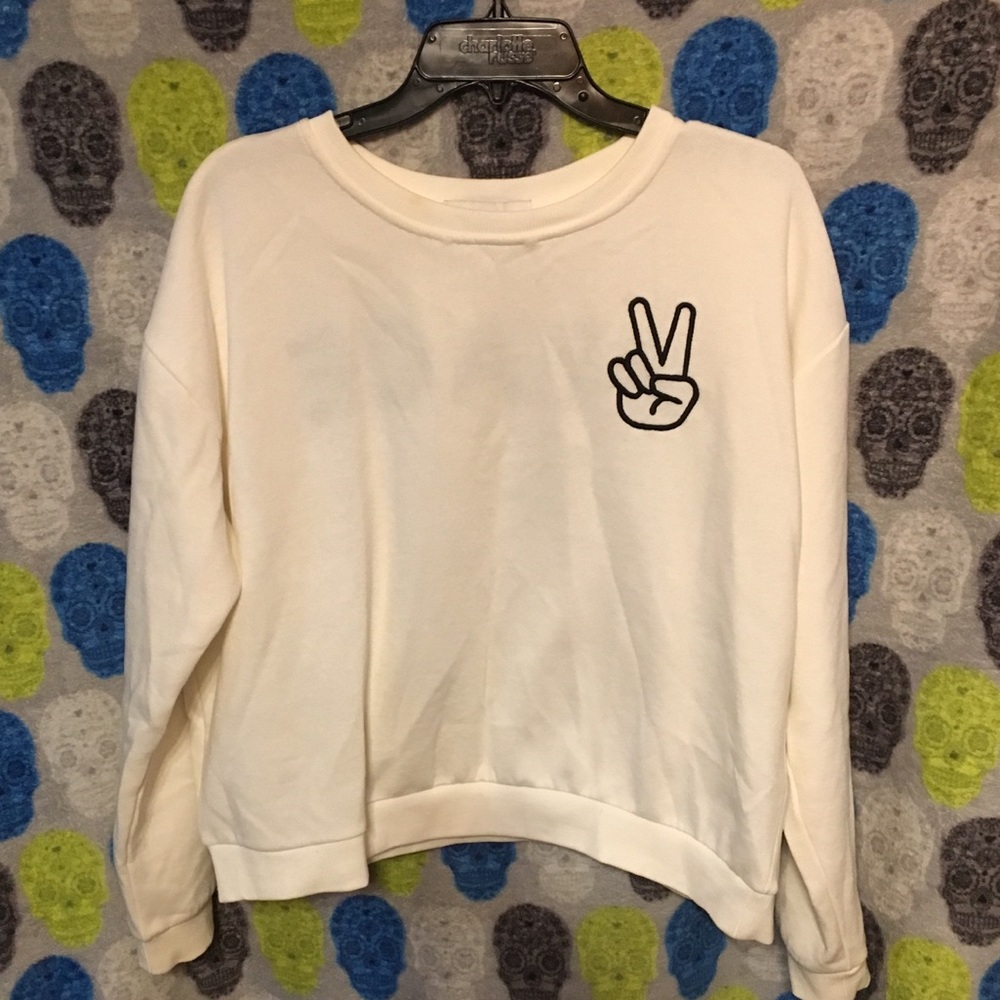 Soft White Peace Sign Top - Forever 21 PLUS